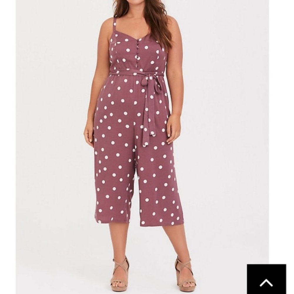 NWT $80 Torrid Polka Dot Pink Jumpsuit SZ 2